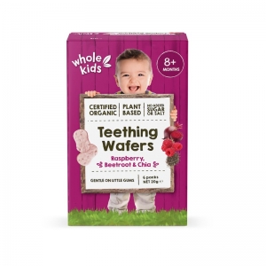 Whole Kids Teething Wafer Raspberry & Beetroot 6 pack 20g (box of 4)