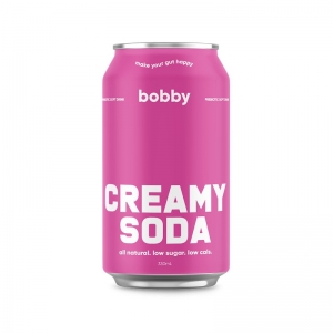 BOBBY PREBIOTIC SOFT DRINK CREAMY SODA 330ml (BOX OF 12