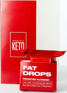 ESSENTIALLY KETO *NEW* FAT DROPS ROASTED ALMOND 45G X 6 (BOX OF 6)