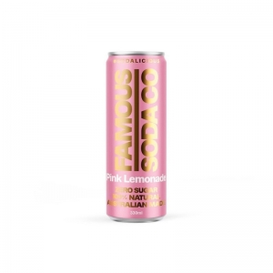 Famous Soda "new 330ml cans" Pink Lemonade (box of 12)