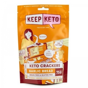 KEEP KETO CRACKERS GARLIC BREAD 75G (BOX OF 6)