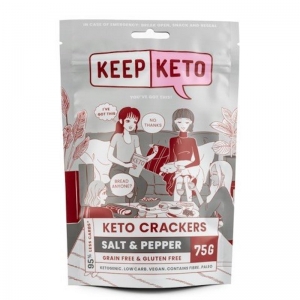KEEP KETO CRACKERS SALT & PEPPER 75G (BOX OF 6)