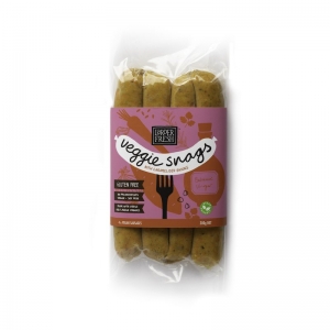 LARDER FRESH VEGE SNAGS WITH CARAMELISED ONIONS 300G (BOX OF 8)