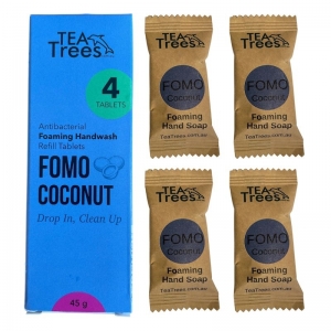 TEA TREES FOMO HAND WASH COCONUT 4 TABLET REFILL (BOX OF 10)